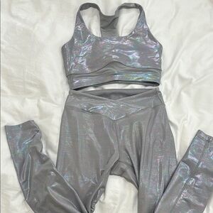 Holographic Silver Activewear Set
